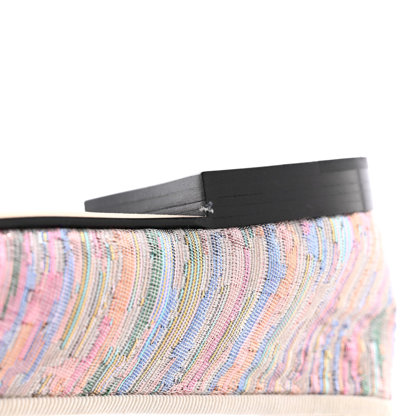 Tweed Grosgrain Cap Toe Ballerina Flats 36 Iridescent Multicolor