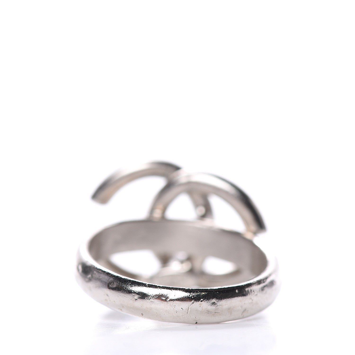Chanel Crystal Baguette CC Ring 7 Blue Silver 3 of 5