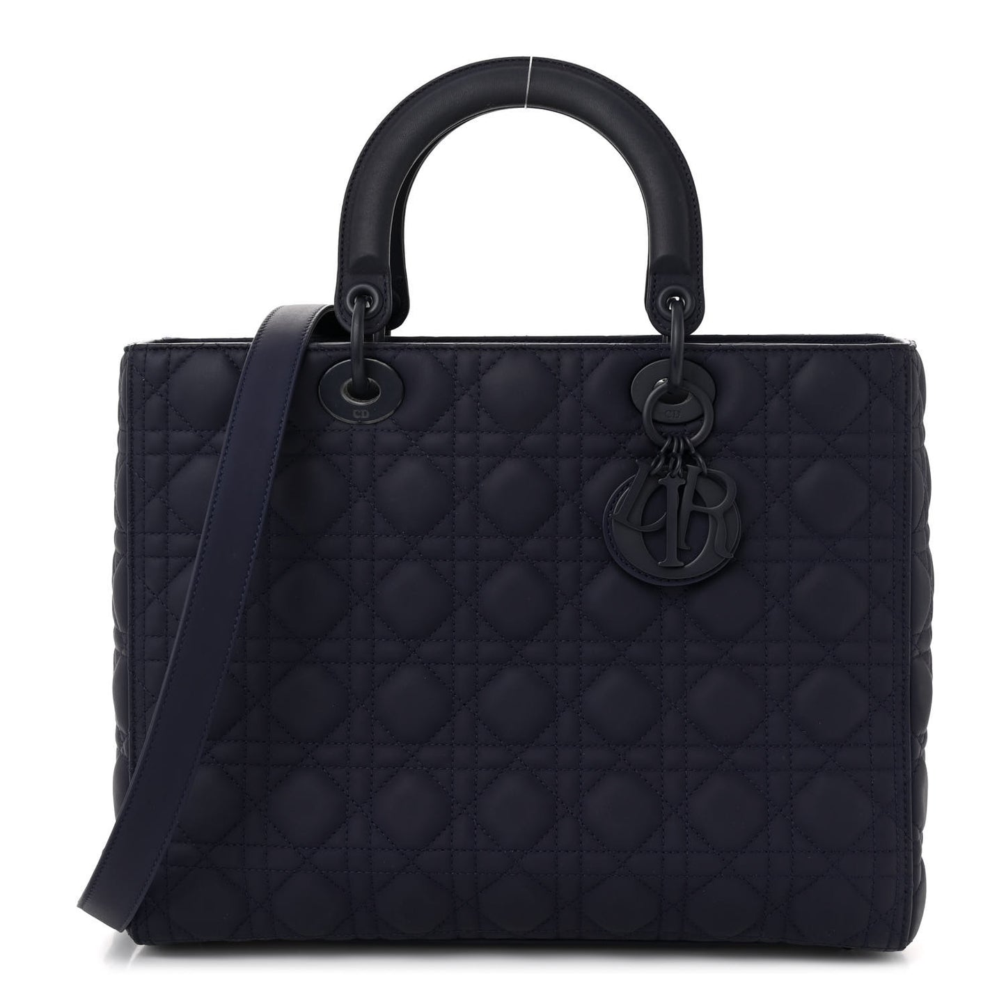 Ultra Matte Calfskin Cannage Large Lady Dior Purple
