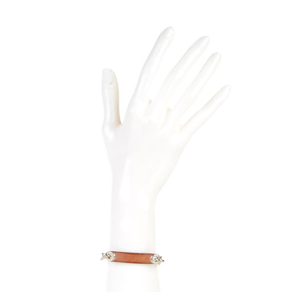 Hermes Barenia Palladium Breloque Olga Charm Bracelet S Fauve 2 of 6
