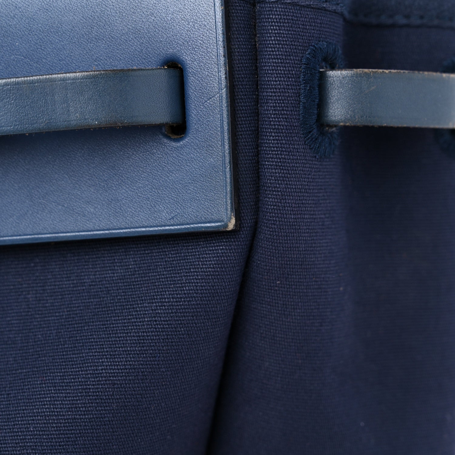 Hermes Toile Vache Hunter Herbag Cabas MM Bleu Marine 15 of 19