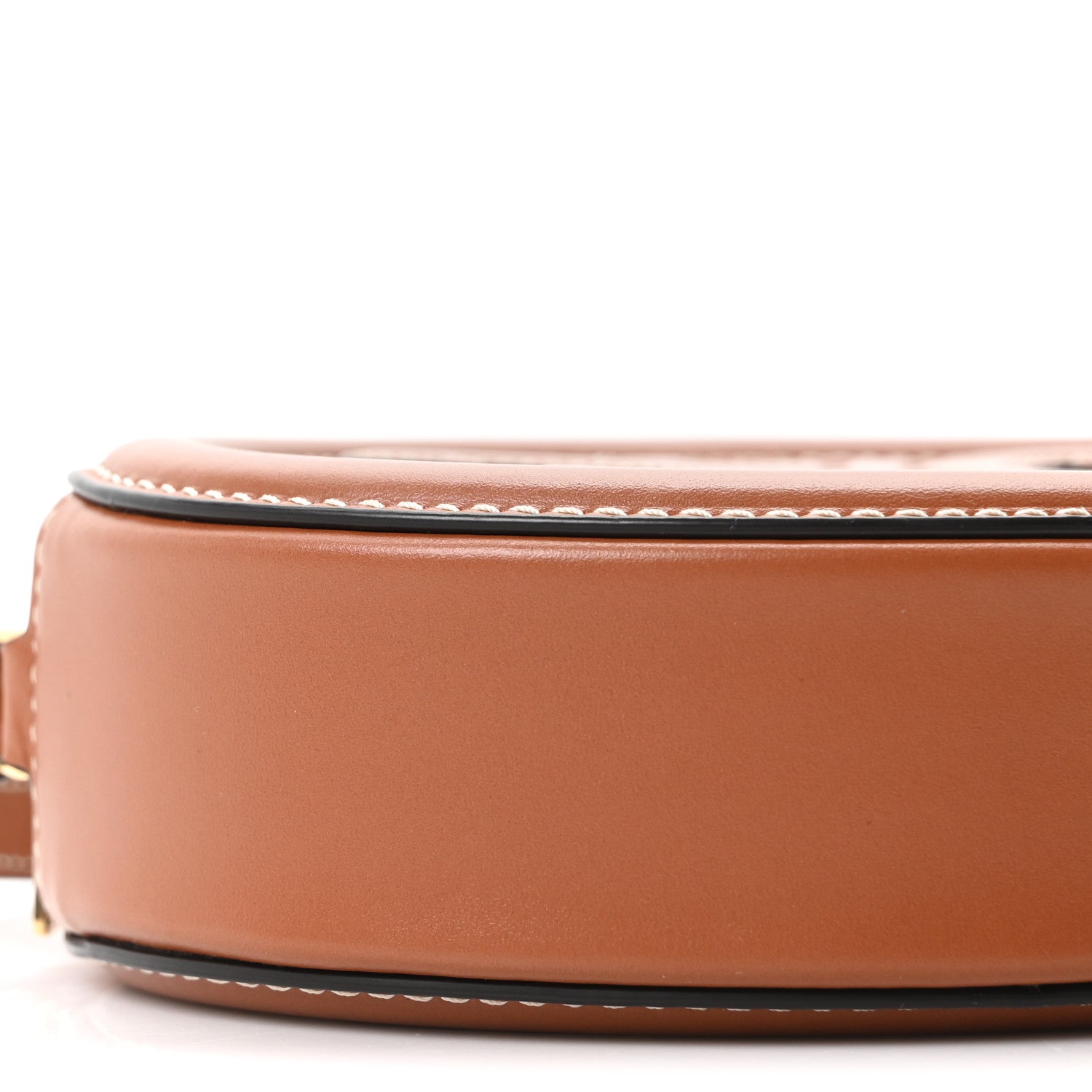 Celine Smooth Calfskin Cuir Small Triomphe Oval Crossbody Purse Tan 8 of 10