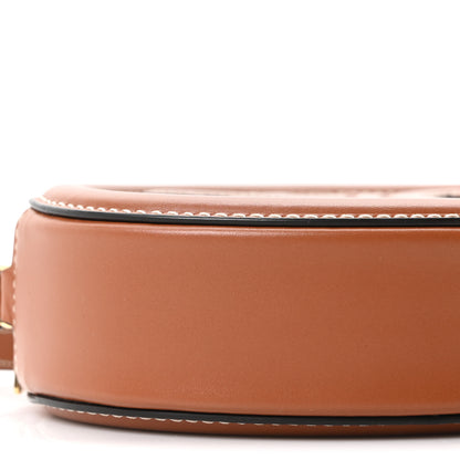 Celine Smooth Calfskin Cuir Small Triomphe Oval Crossbody Purse Tan 8 of 10