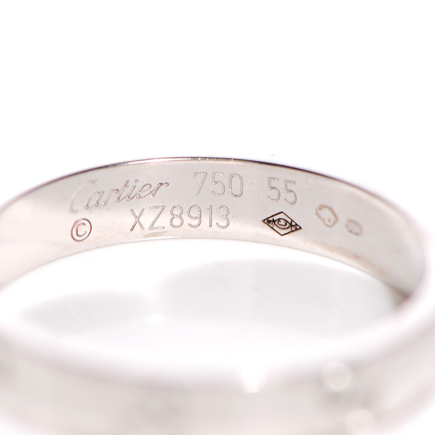 Cartier 18K White Gold 4mm LOVE Ring 55 7.25 3 of 4