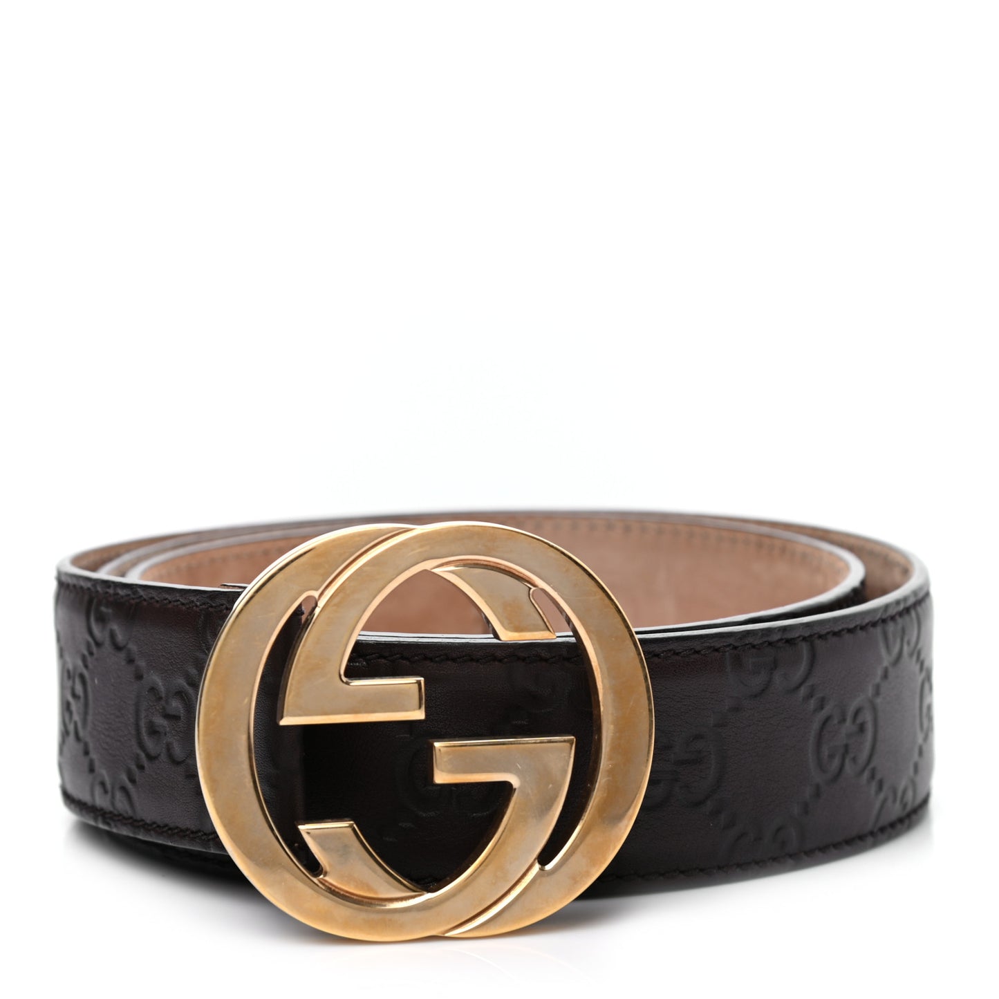 Guccissima Signature Interlocking G 40mm Belt 90 36 Chocolate