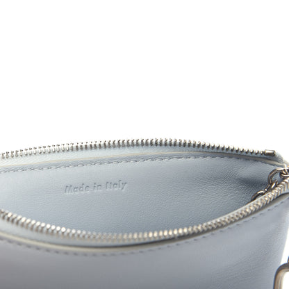 Celine Lambskin Bi-Color Solo Coin Card Case Blue Grey 7 of 9
