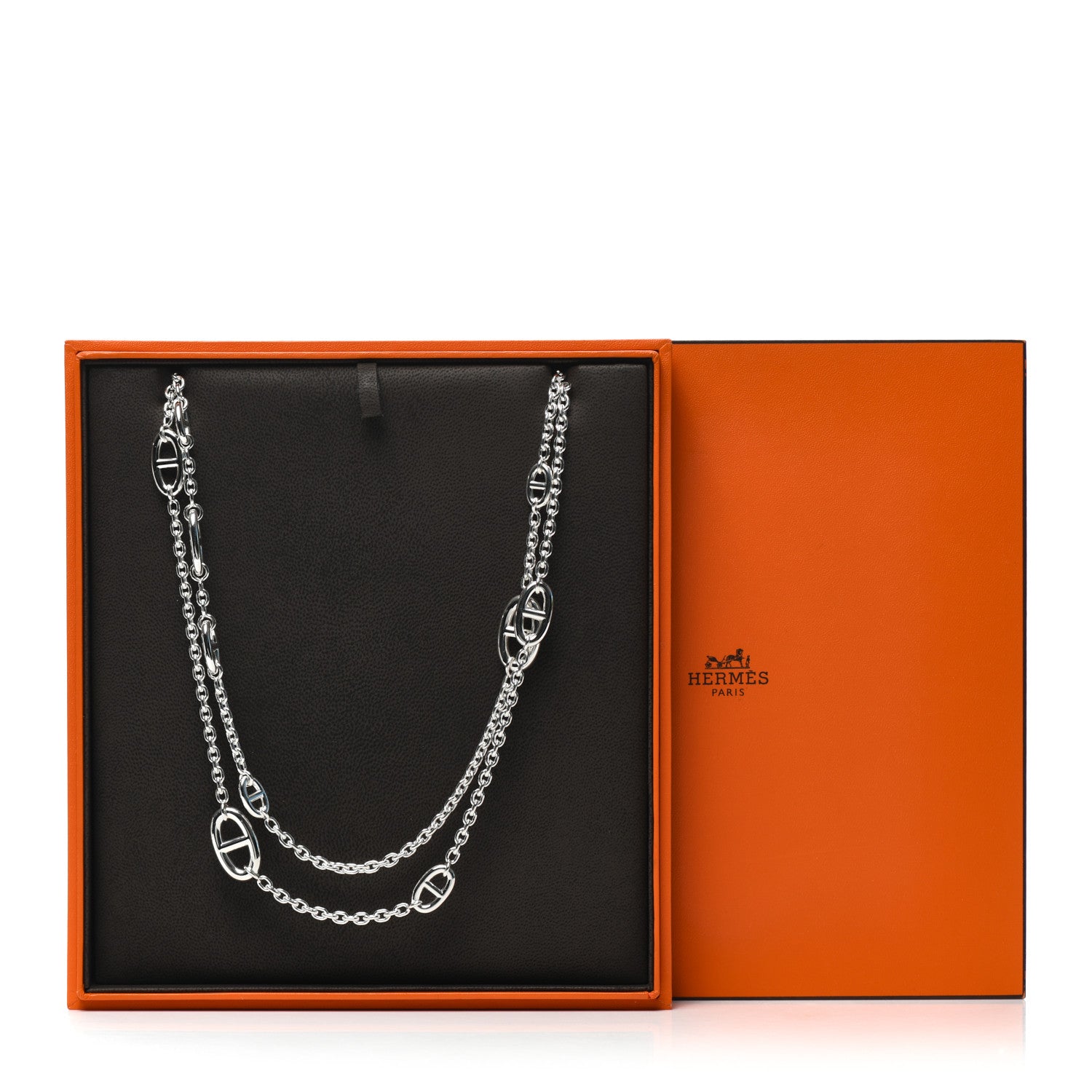 Hermes Sterling Silver Farandole Necklace 160 5 of 5