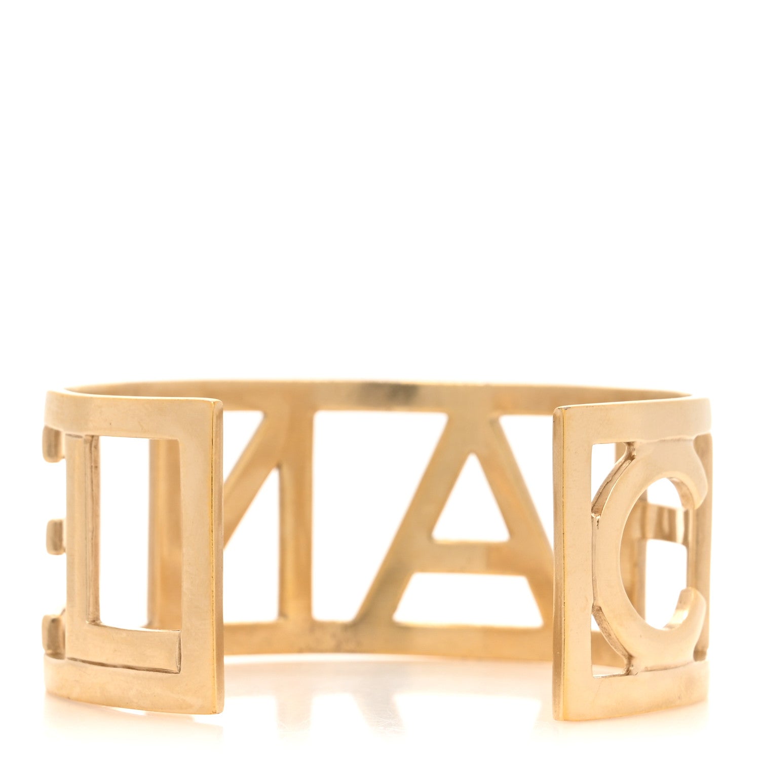Chanel Metal Logo Cuff Gold 3 of 6