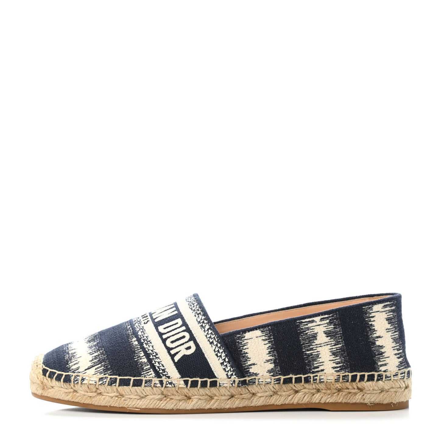 Cotton D-Stripes Embroidered Granville 15mm Espadrilles 40.5 Deep Blue