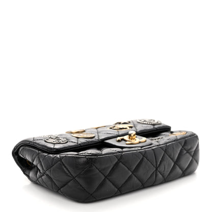 Chanel Aged Calfskin Quilted Mini Medallion Flap Black 4 of 10