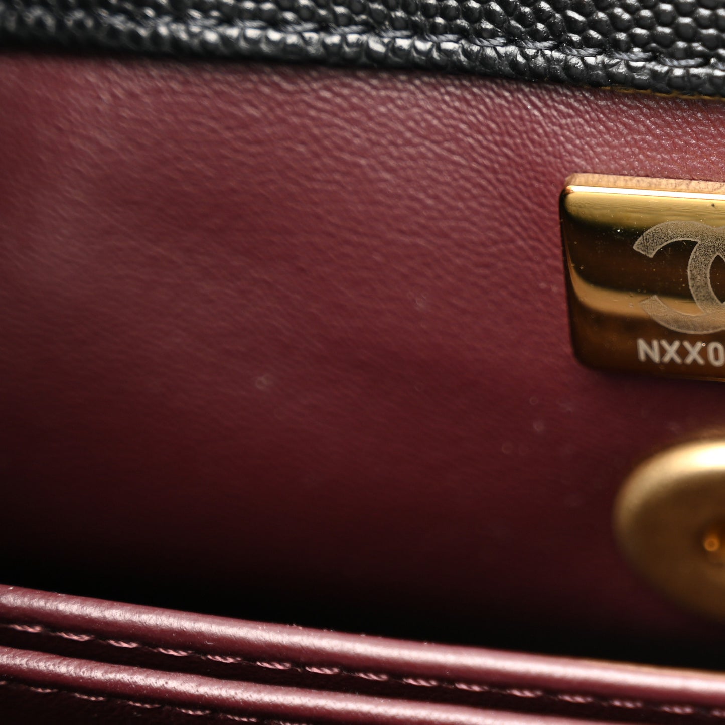 Caviar Quilted Mini Coco Chain Handle Flap Black