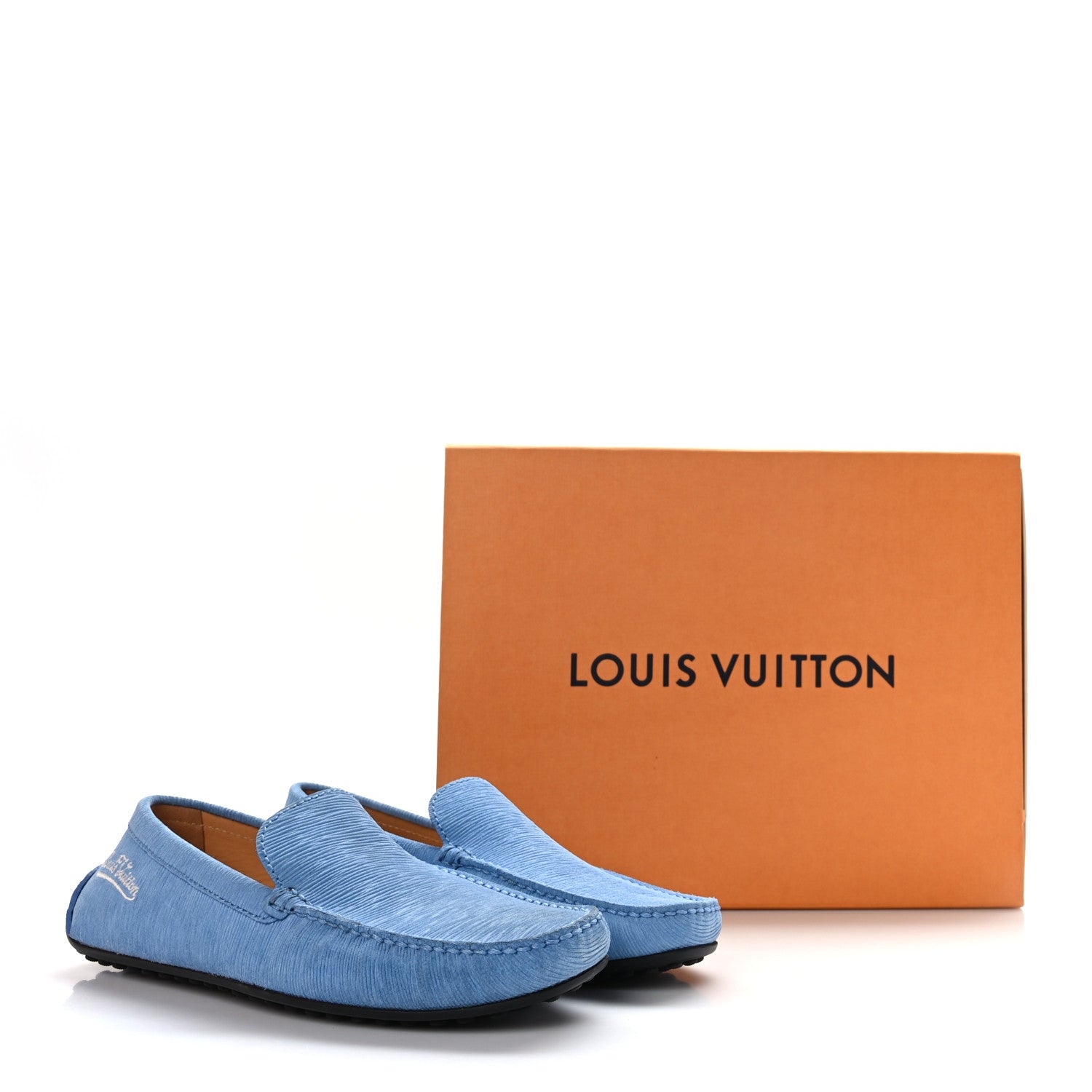 Louis Vuitton Suede Mens Car Shoe Moccasin Loafers 7.5 8 of 8