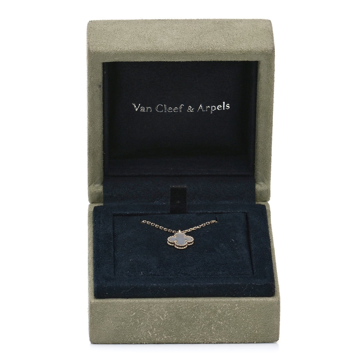 18K Yellow Gold Mother of Pearl Sweet Alhambra Pendant Necklace