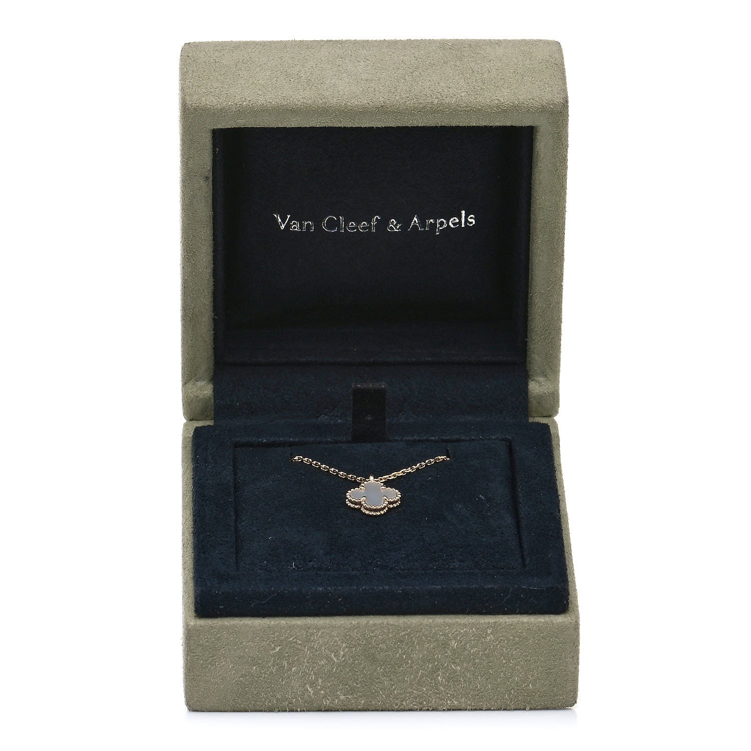 Van Cleef & Arpels 18K Yellow Gold Mother of Pearl Sweet Alhambra Pendant Necklace 6 of 6