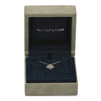 Van Cleef & Arpels 18K Yellow Gold Mother of Pearl Sweet Alhambra Pendant Necklace 6 of 6