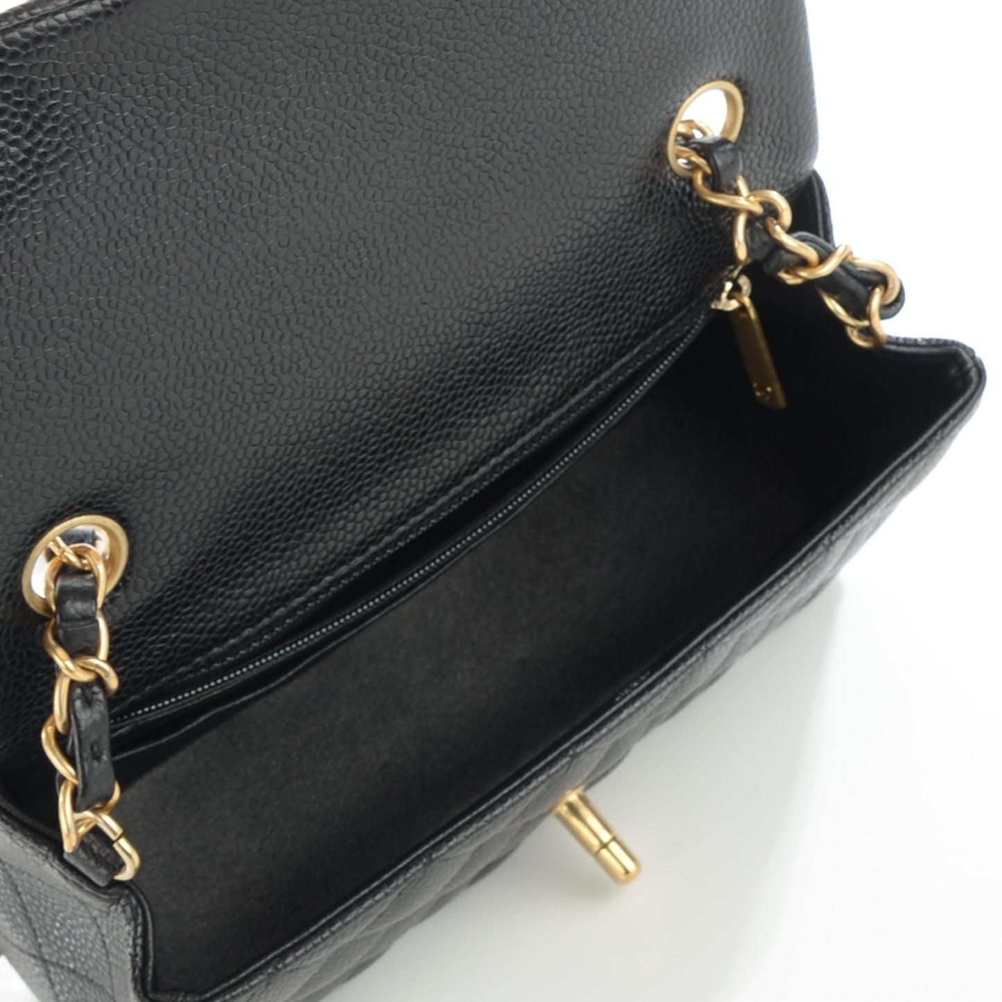 Caviar Quilted Mini Rectangular Flap Black