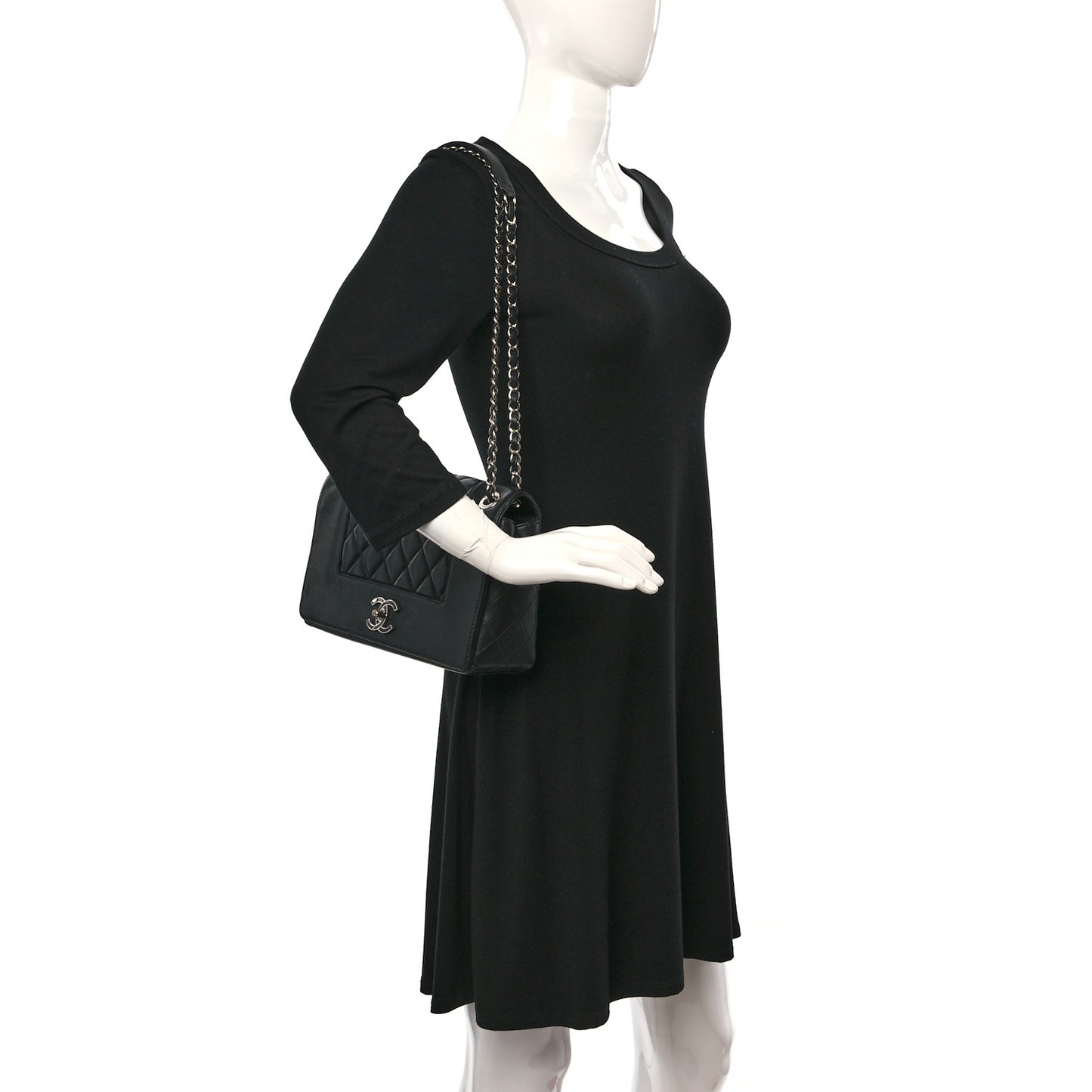 Sheepskin Quilted Vintage Mademoiselle Flap Black