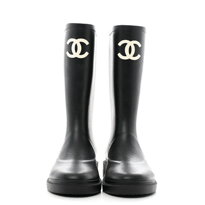 Chanel Caoutchouk CC High Boots 35 Black 2 of 10