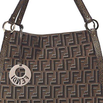 Fendi Zucca Vitello Chef Shopping Tote Tobacco Oro Moro 14 of 14