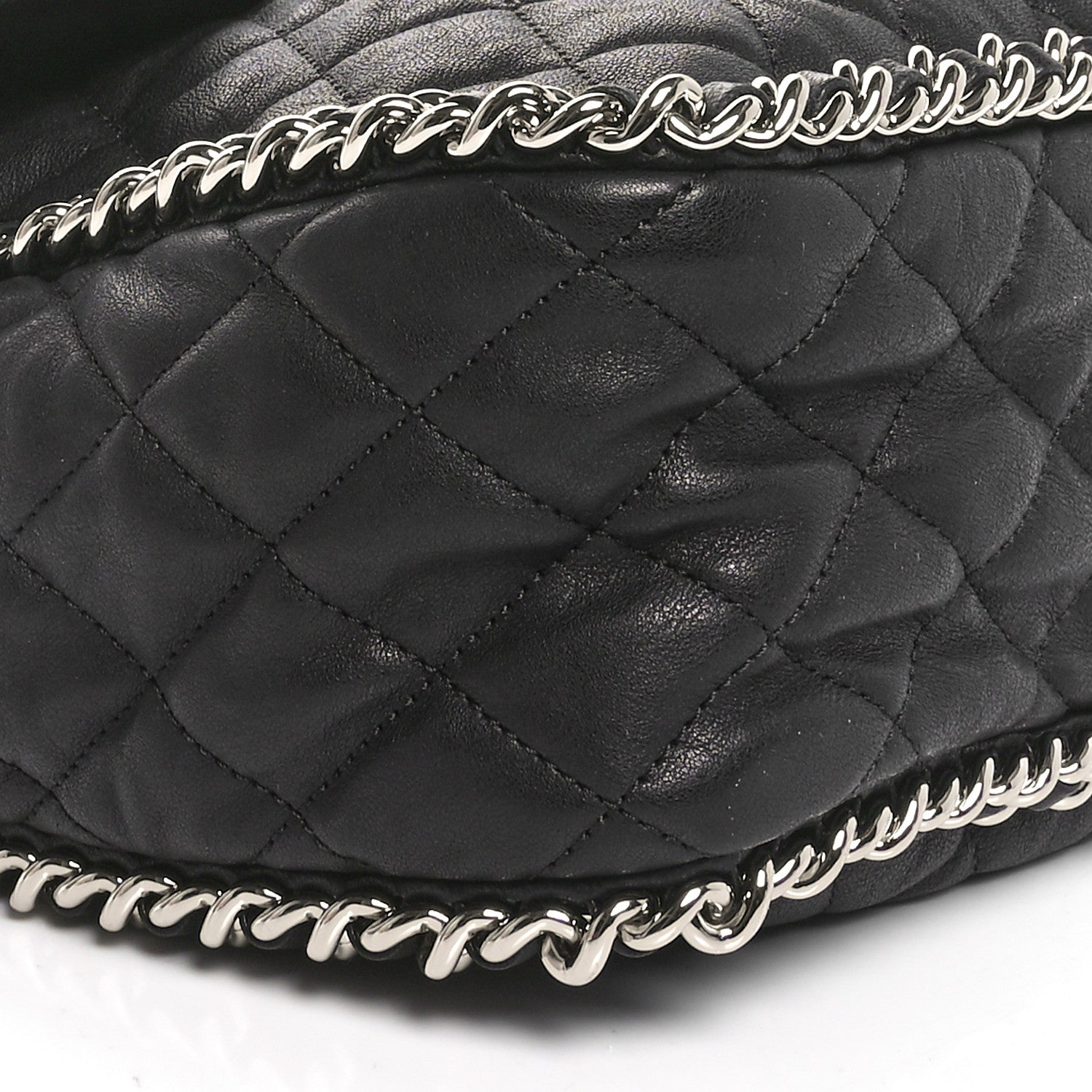 Chanel Washed Lambskin Quilted Maxi Chain Around Flap Black 9 of 10