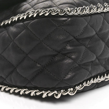 Chanel Washed Lambskin Quilted Maxi Chain Around Flap Black 9 of 10