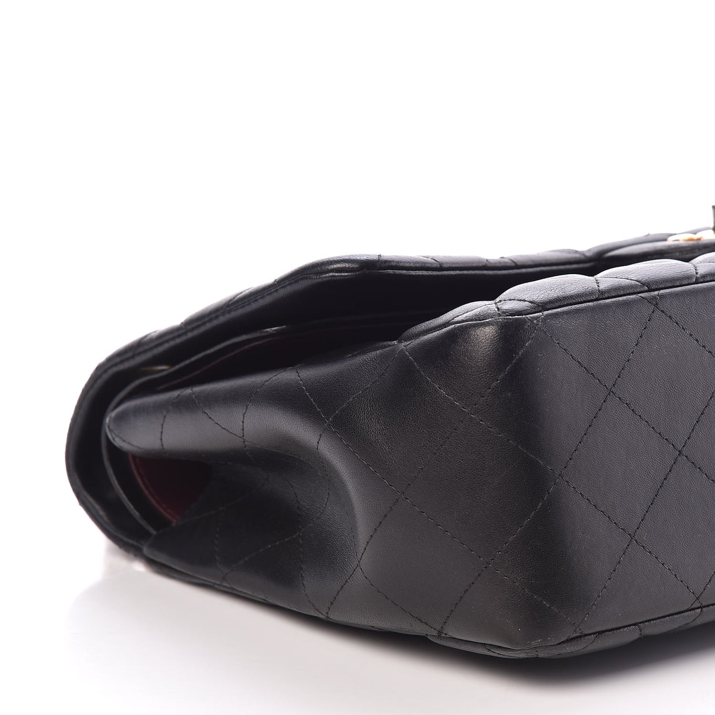 Lambskin Quilted Jumbo Double Flap Black