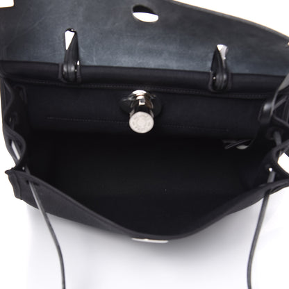 Hermes Military Toile Vache Hunter Herbag Zip PM 31 Black 6 of 13