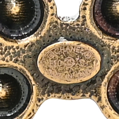 Chanel Metal Crystal City of Lights CC Brooch Gold 3 of 4