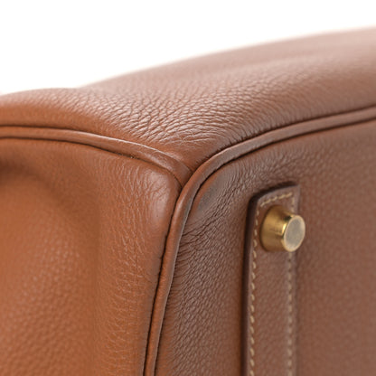Hermes Taurillon Clemence Birkin 35 Gold 9 of 40