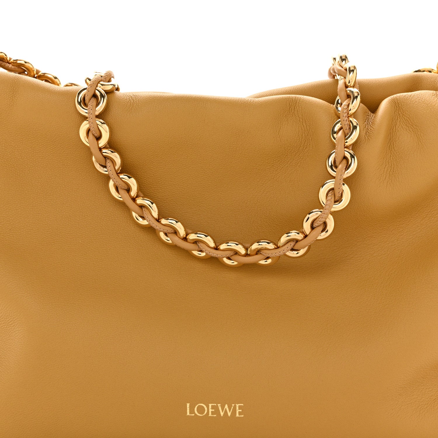 Loewe Mellow Nappa Donut Medium Chain Flamenco Knot Clutch Sahara 8 of 11