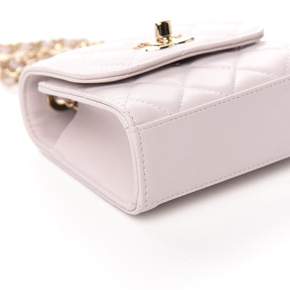 Chanel Lambskin Quilted Mini Trendy CC Clutch With Chain Lilas Lilac 7 of 9