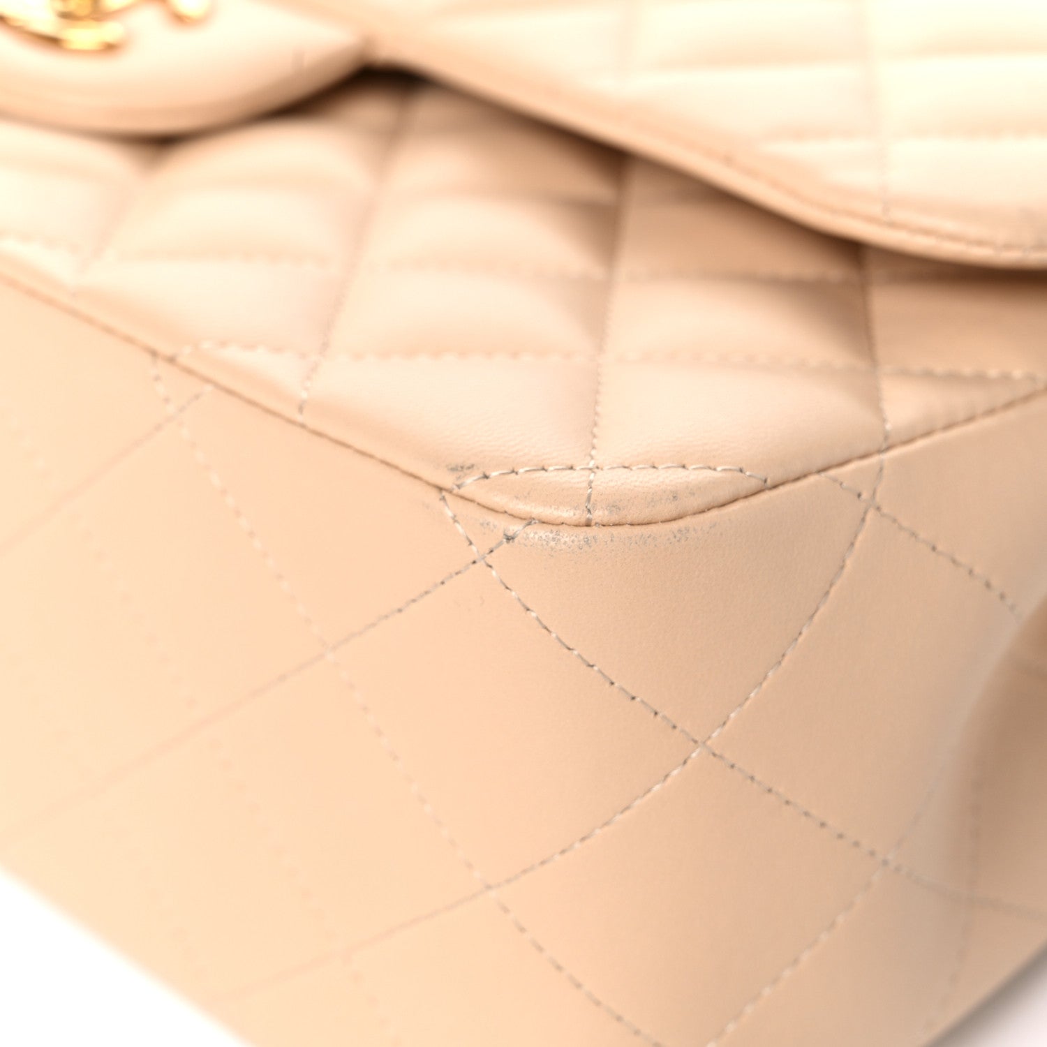 Chanel Lambskin Quilted Jumbo Double Flap Beige Clair 6 of 18