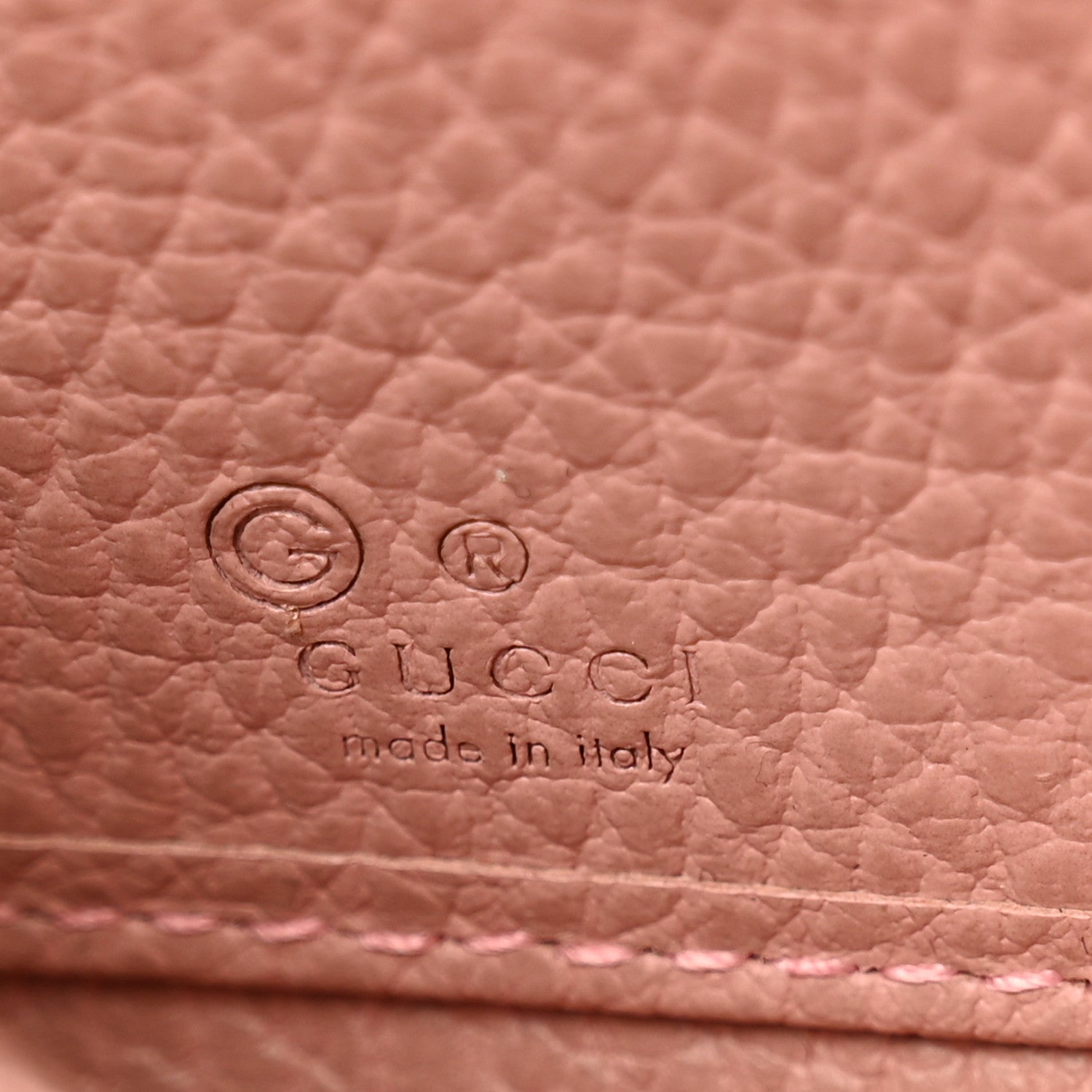 Gucci Monogram Dollar Calfskin Zip Around Wallet Beige Ebony Soft Pink 7 of 9