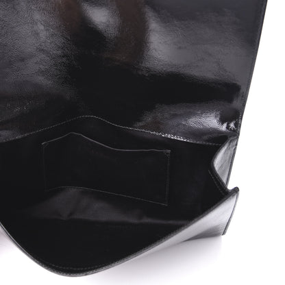 Saint Laurent Textured Patent Monogram Large Belle De Jour Clutch Black 12 of 12
