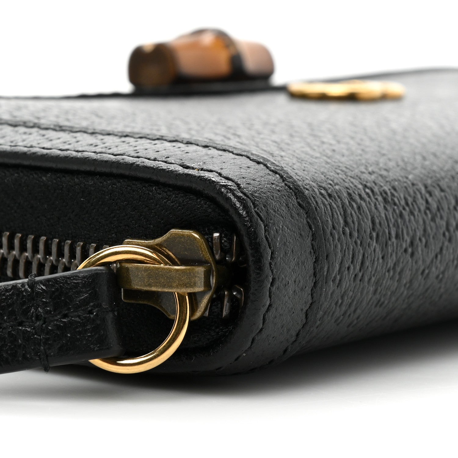 Gucci Wonka Grain Calfskin Diana Continental Wallet Black 12 of 13
