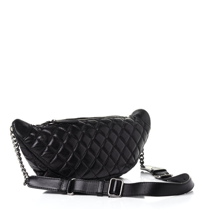 Chanel Lambskin Quilted Banane Waist Bag Fanny Pack Black 3 of 11