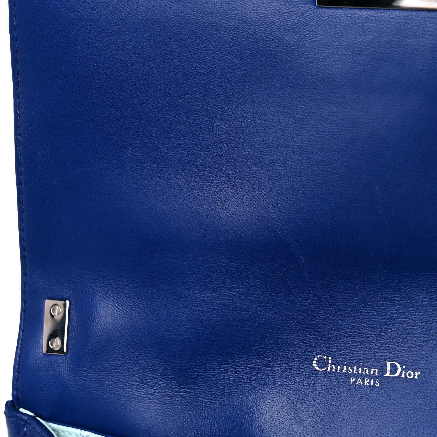 Christian Dior Lambskin Cannage Large Miss Dior Flap Blue 10 of 12