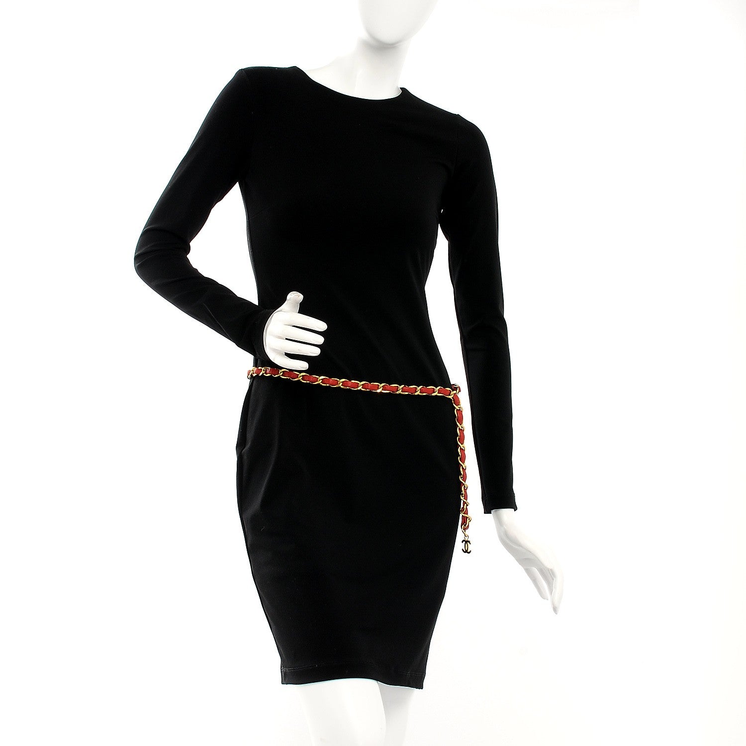 Chanel Lambskin CC Chain Belt Red Gold 2 of 7