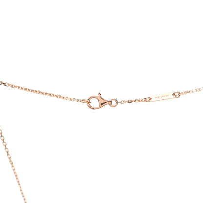 Van Cleef & Arpels 18K Rose Gold Diamond Pink Porcelain Vintage Alhambra Pendant Necklace 4 of 6