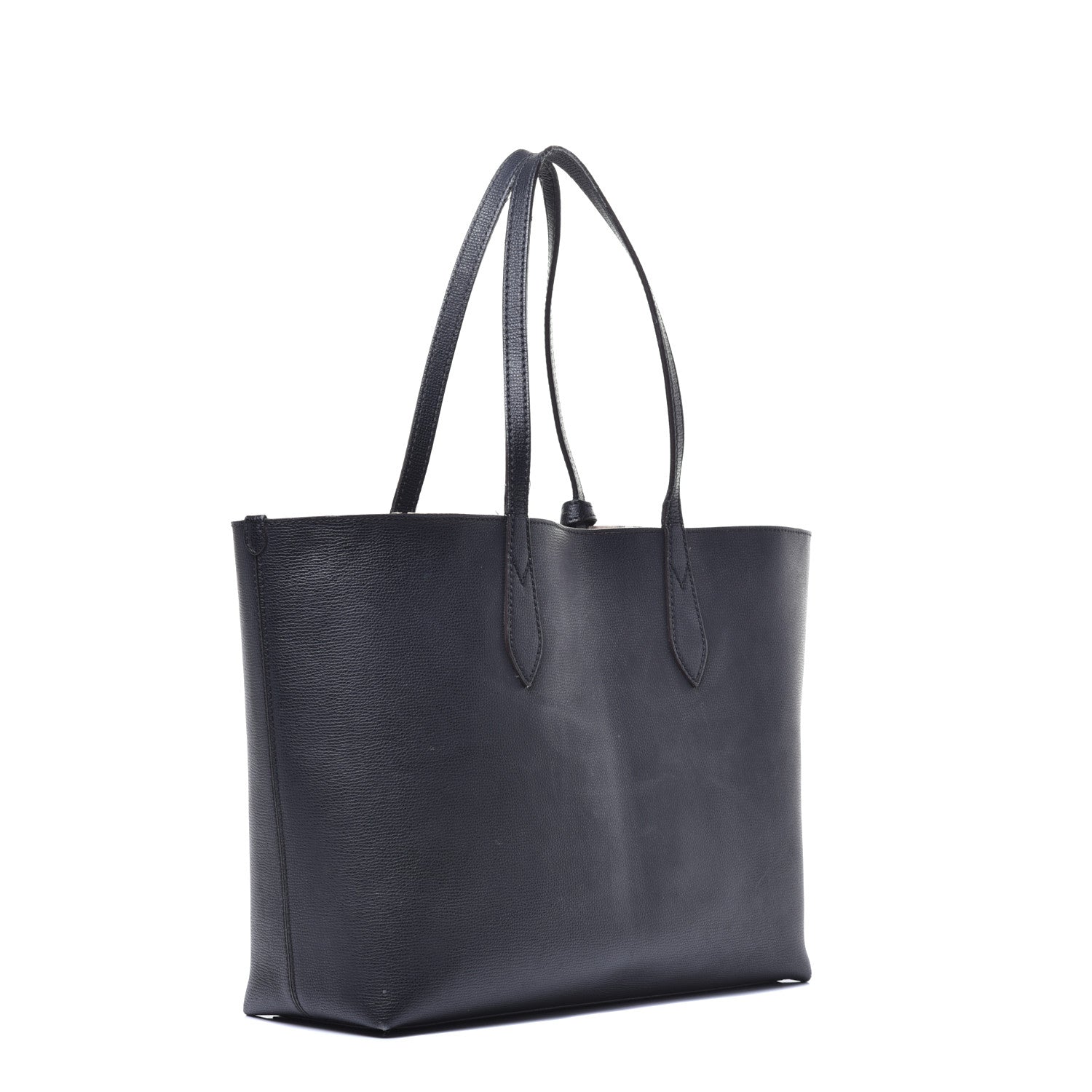 Burberry Grainy Calfskin Haymarket Check Medium Reversible Tote Black 4 of 15