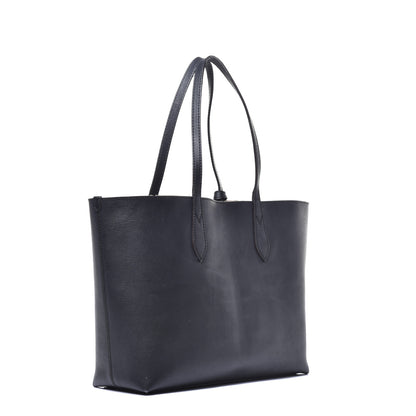 Burberry Grainy Calfskin Haymarket Check Medium Reversible Tote Black 4 of 15