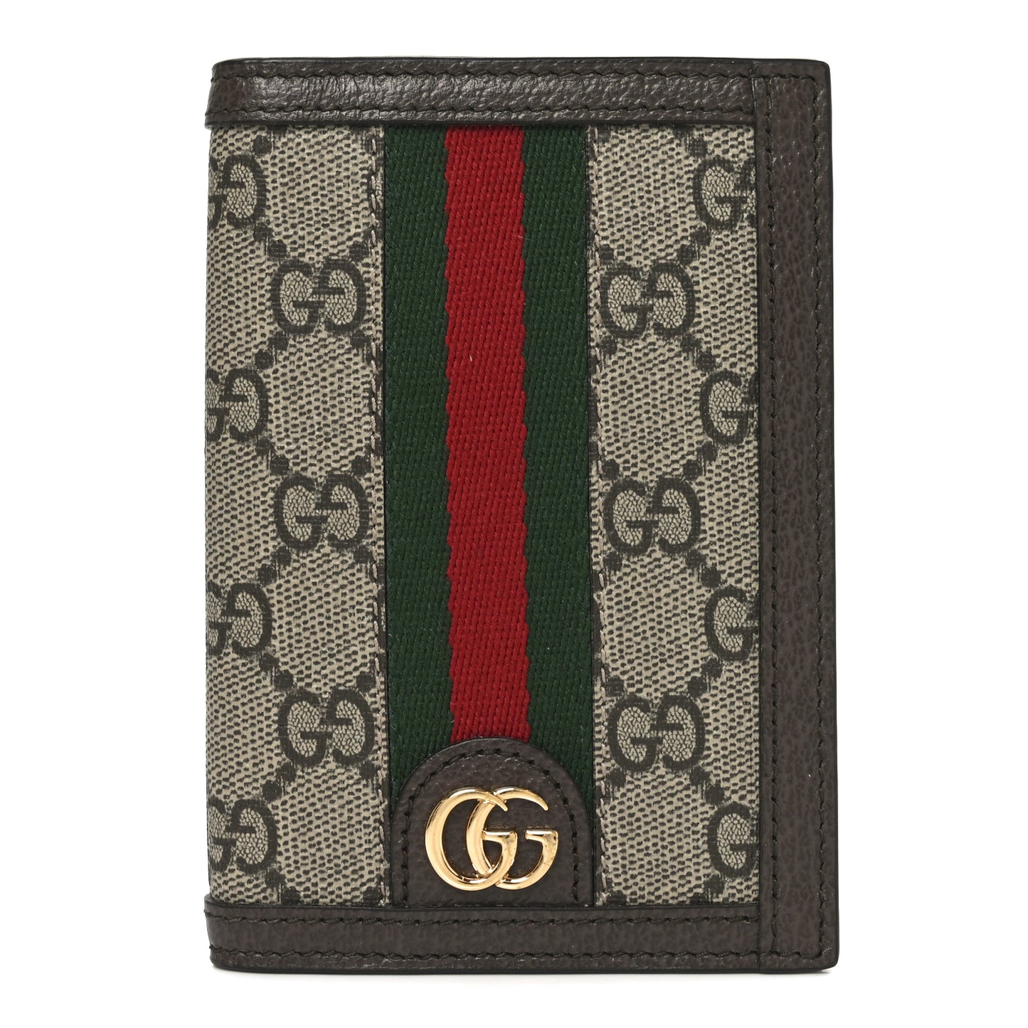 GG Supreme Monogram Web Ophidia Passport Case Beige New Acero