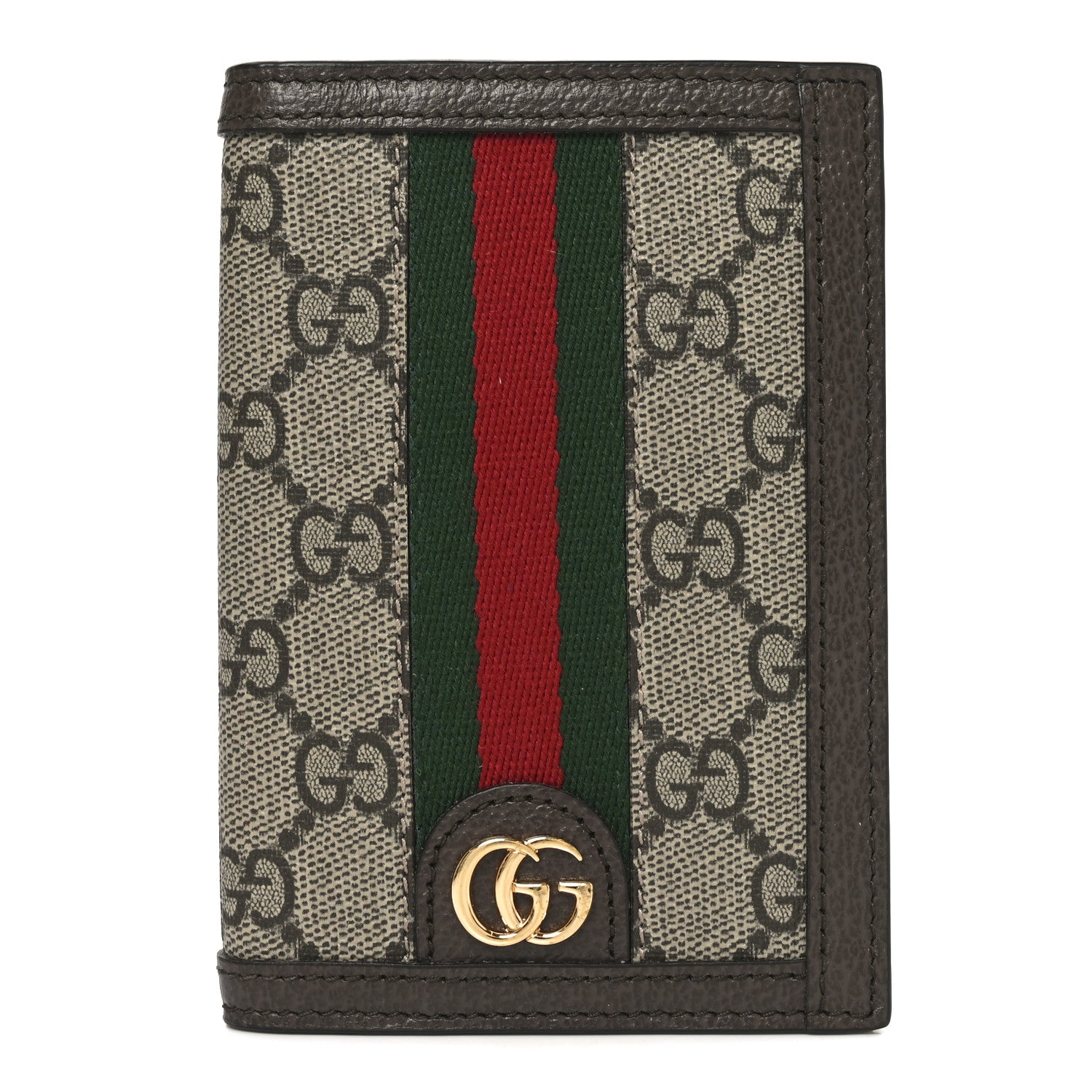 Gucci GG Supreme Monogram Web Ophidia Passport Case Beige New Acero 1 of 7