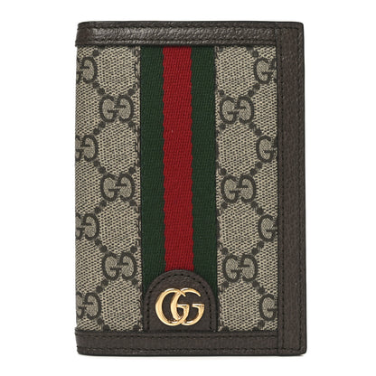 Gucci GG Supreme Monogram Web Ophidia Passport Case Beige New Acero 1 of 7