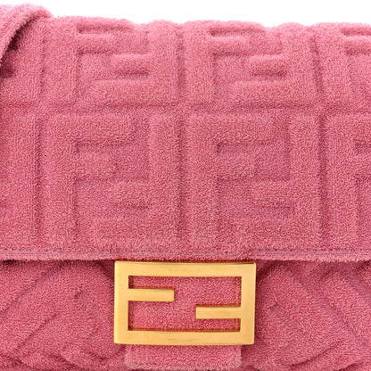 Fendi Terry Cloth Vitello Century Matte FF 1974 Embossed Baguette Lollypop 8 of 10