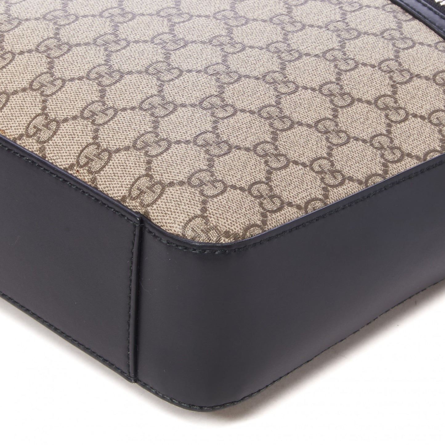 GG Supreme Monogram Flat Messenger Bag Black