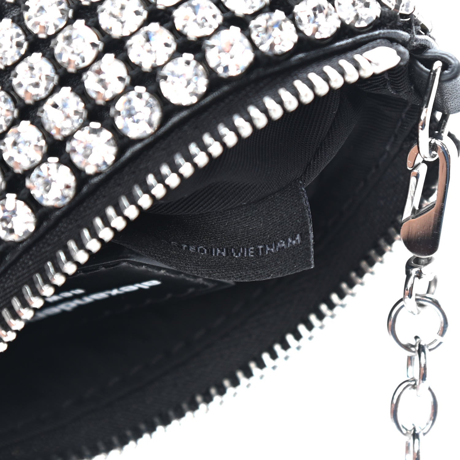Alexander Wang Mesh Crystal Rhinestone Nano Heiress Shoulder Bag Black Silver 7 of 10