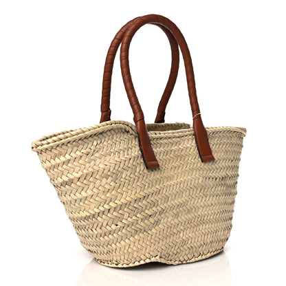 Chloe Raffia Small Grain Calfskin Medium Marcie Basket Tan 3 of 11