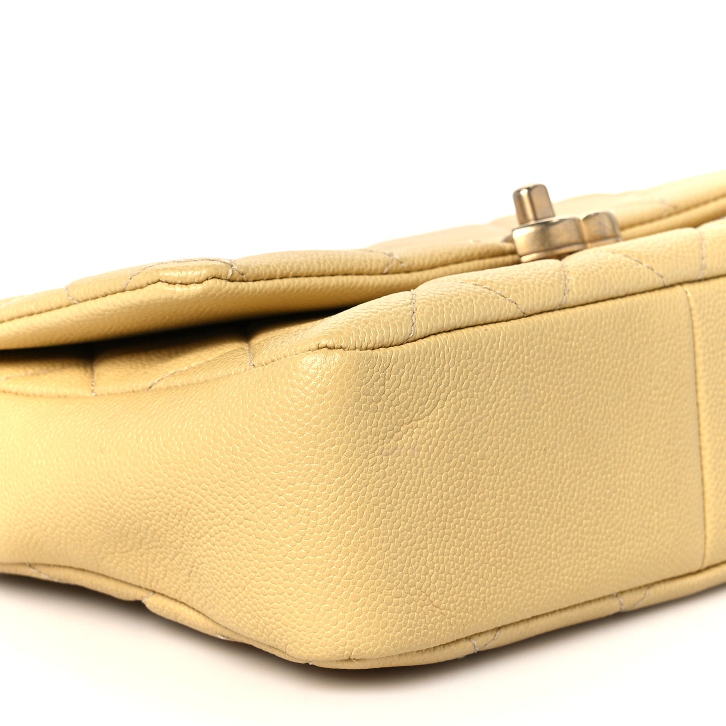 Shiny Caviar Quilted Small Chain Melody Flap Yellow