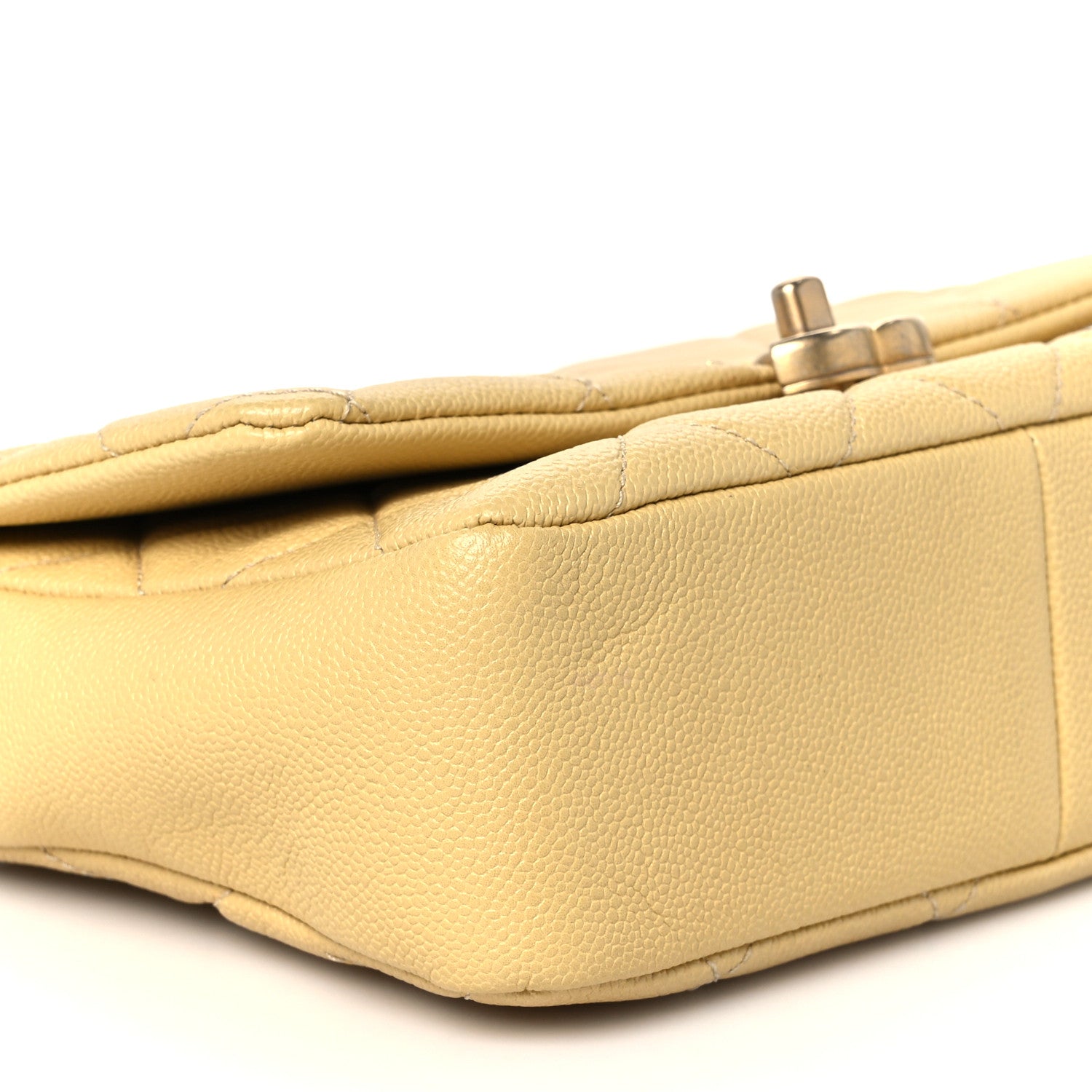Chanel Shiny Caviar Quilted Small Chain Melody Flap Yellow 9 of 10